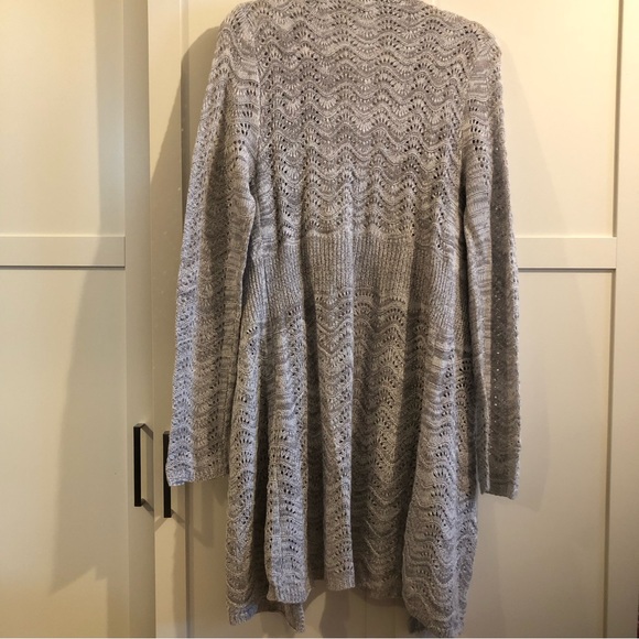 Introspect Light Grey/White Cardigan NWOT - Picture 7 of 11